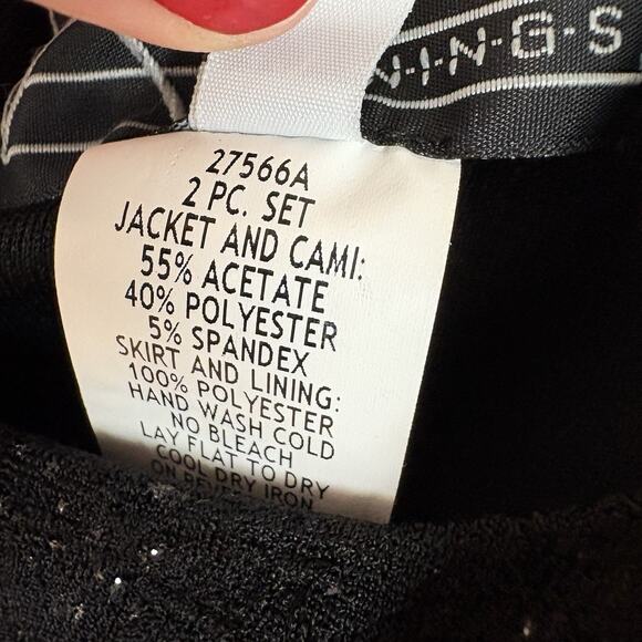 ALEX EVENINGS Gown And Jacket Shimmer Chiffon 2 PC SET Black Size 12 - Picture 7 of 10